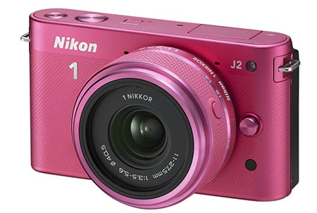 Nikon 1 J2 + 1 Nikkor 11-27,5 mm malinově růžový