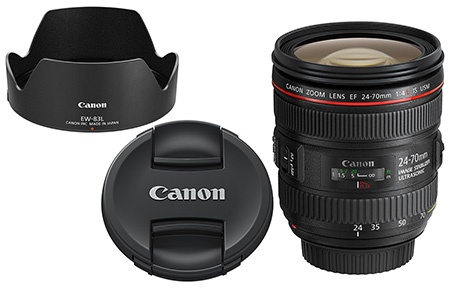 Canon EF 24–70 mm 1:4L IS USM + kryt E-77 II a sluneční clona EW-83L