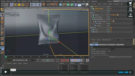 Obalový design v CINEMĚ 4D – pytlíček na bonbony od A do animace: video